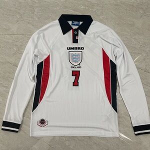 England 98/99 Long Sleeve Home jersey - Beckham #7 US SIZE M,L,XL